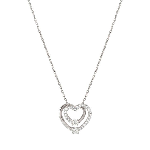 Cosmiclove CZ Heart Necklace - Silver - 241709/004