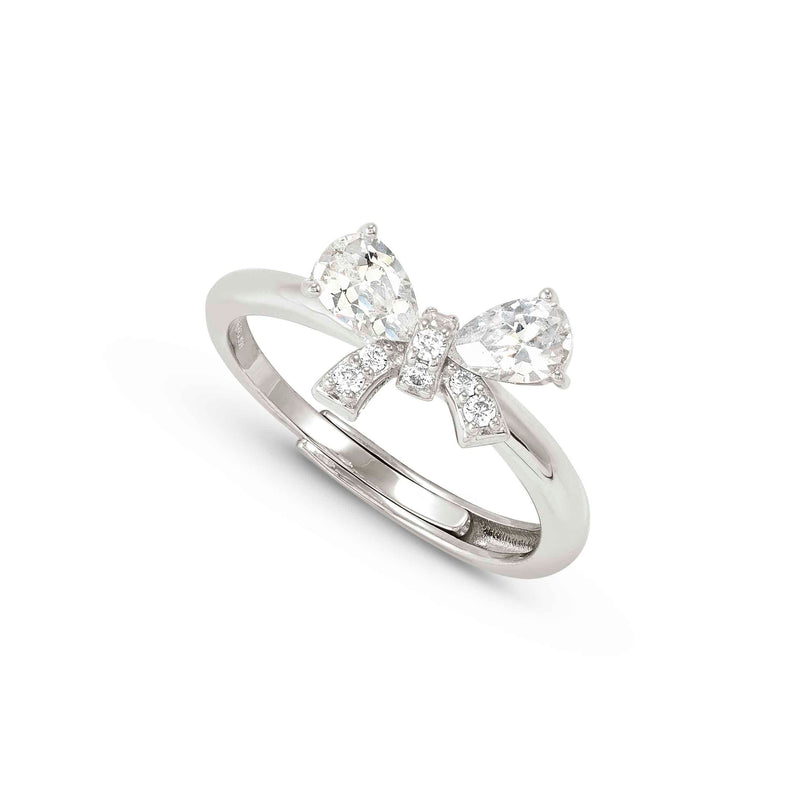 Shine Me Up Bow & CZ Ring - Silver - 241900/008