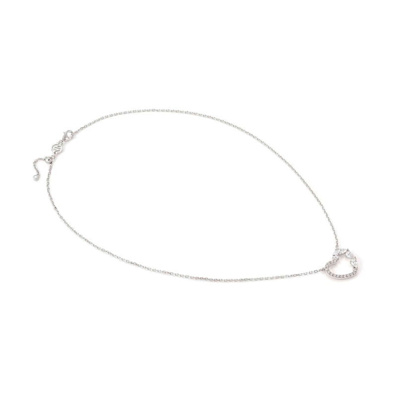 Shine Me Up Heart & CZ Necklace - Silver - 241902/003