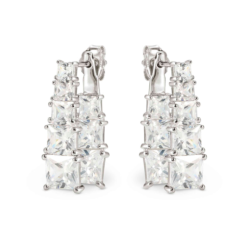 Day To Night CZ Drop Earrings - Silver - 242106/010