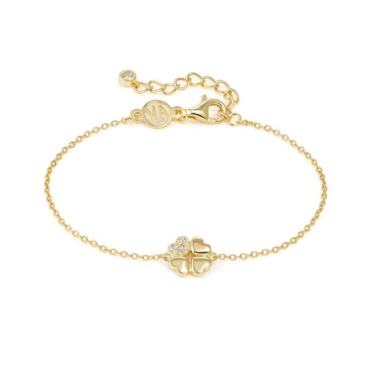 Petit Sparkle Four Leaf Clover Bracelet - Gold - 242300/003