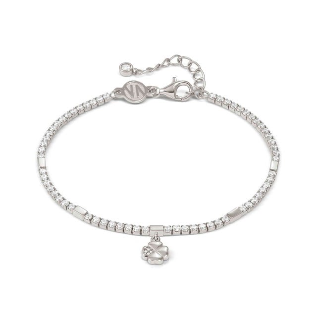 Petit Sparkle Four Leaf Clover Tennis Bracelet - Silver - 242302/001