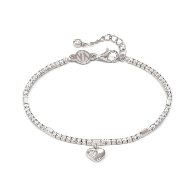 Petit Sparkle Heart Tennis Bracelet - Silver - 242302/004