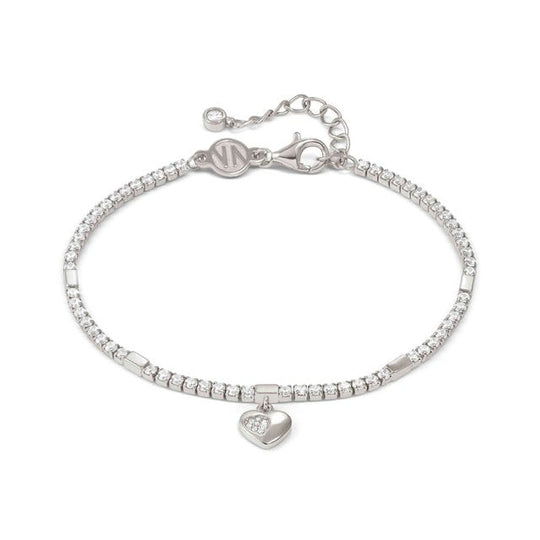 Petit Sparkle Heart Tennis Bracelet - Silver - 242302/004