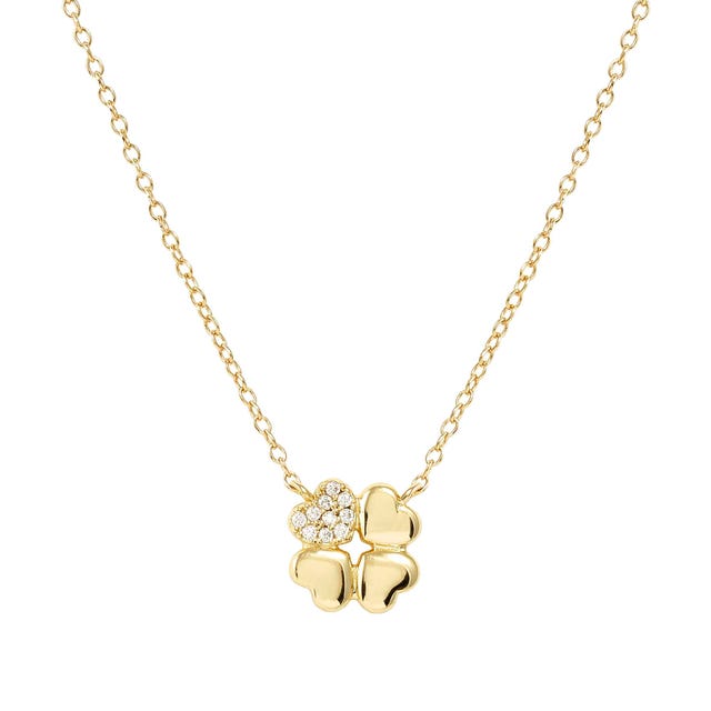 Petit Sparkle Four Leaf Clover Necklace - Gold - 242303/003