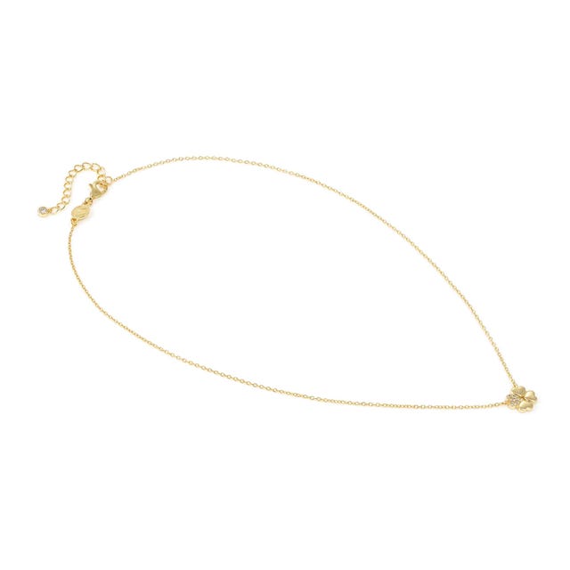 Petit Sparkle Four Leaf Clover Necklace - Gold - 242303/003