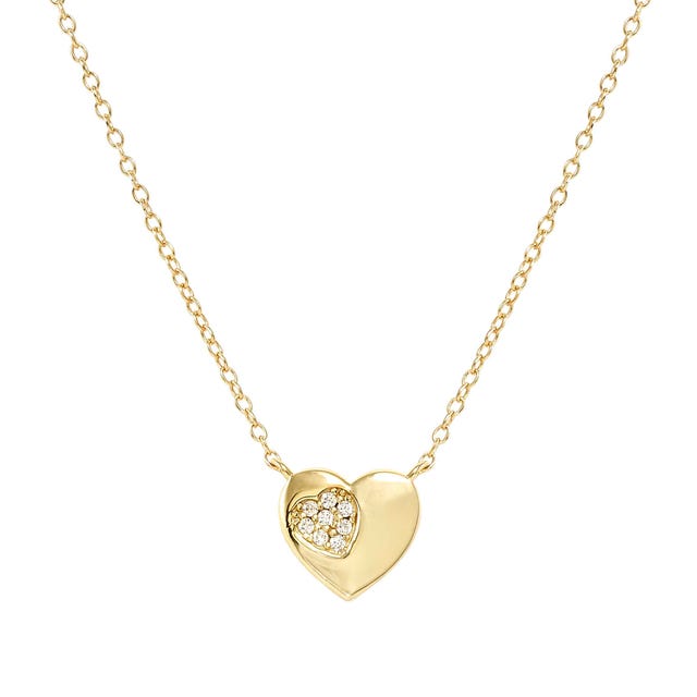Petit Sparkle Heart Necklace - Gold - 242303/006