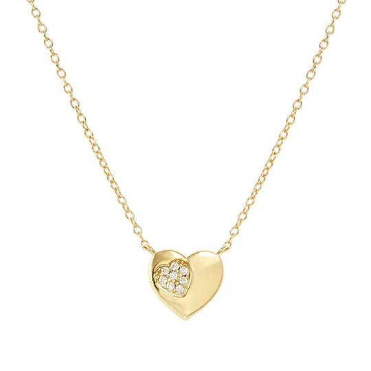 Petit Sparkle Heart Necklace - Gold - 242303/006