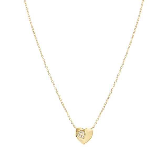 Petit Sparkle Heart Necklace - Gold - 242303/006