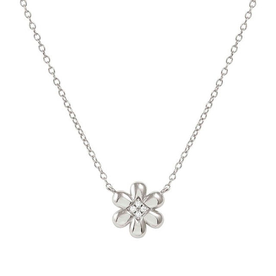 Petit Sparkle Flower Necklace - Silver - 242303/010