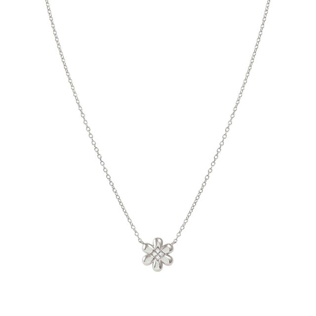 Petit Sparkle Flower Necklace - Silver - 242303/010