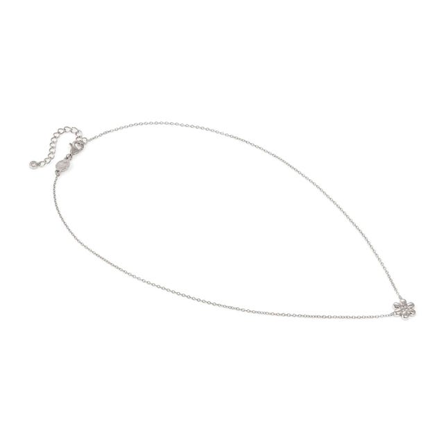Petit Sparkle Flower Necklace - Silver - 242303/010