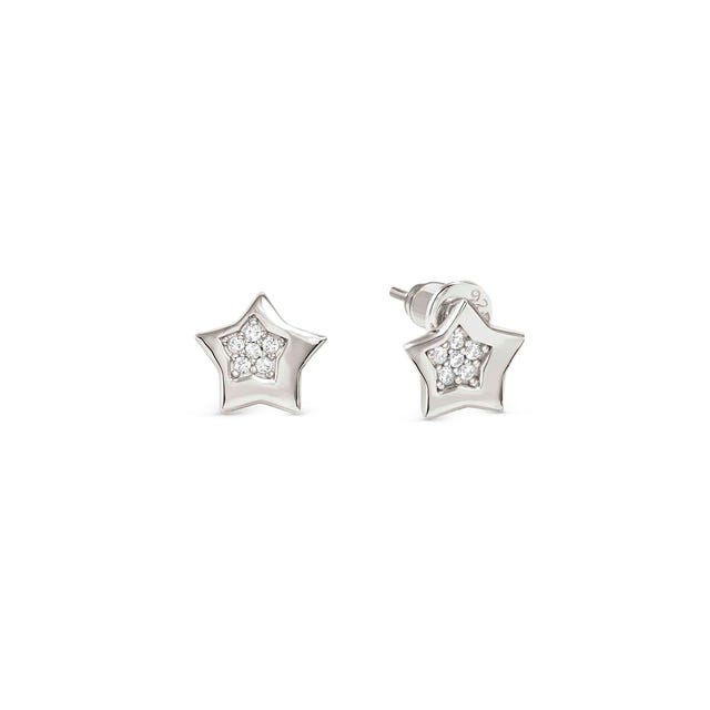 Petit Sparkle Star Stud Earrings - Silver - 242304/007