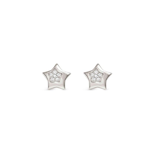 Petit Sparkle Star Stud Earrings - Silver - 242304/007