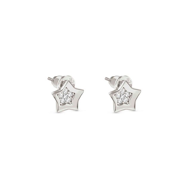 Petit Sparkle Star Stud Earrings - Silver - 242304/007