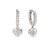 Petit Sparkle Heart Hoop Earrings - Silver - 242305/004
