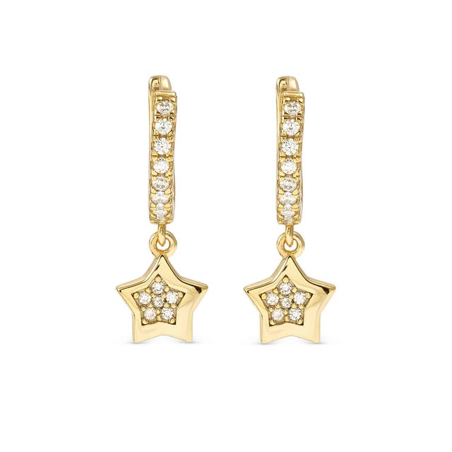 Petit Sparkle Star Hoop Earrings - Gold - 242305/009