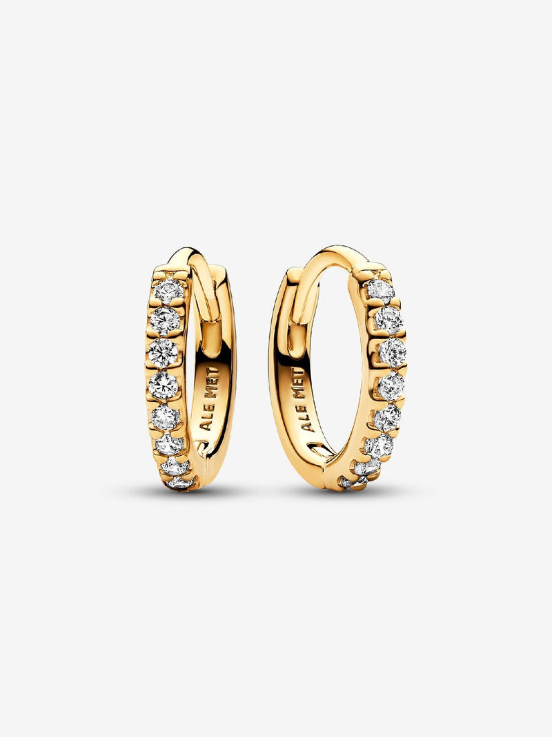 Sparkling Huggie Hoop Earrings - 14ct Gold Plated - 263015C01