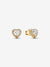 Sparkling Elevated Heart Stud Earrings - 14ct Gold Plated - 268427C01