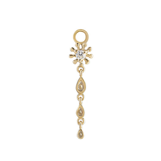 Dala 1 Diamond Triple Petal Droplet Plaque - 9ct Yellow Gold - PLQ-DAL1-DD