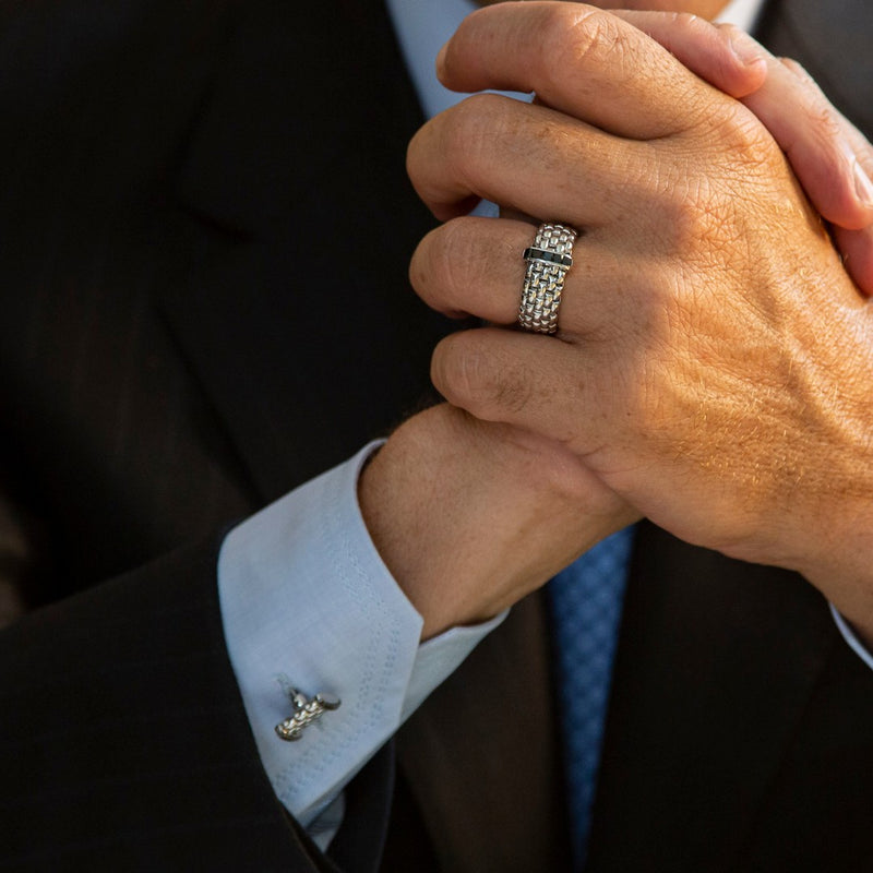 Panorama Flex'it Black Diamond Ring, Large - 18ct White Gold - AN525BBRNL