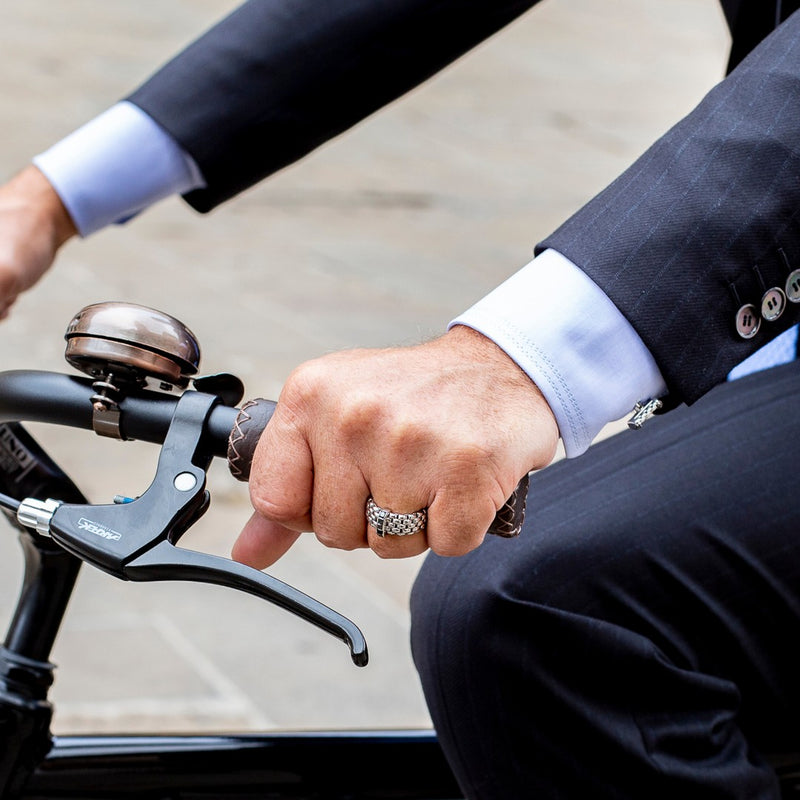 Panorama Flex'it Black Diamond Ring, Large - 18ct White Gold - AN525BBRNL