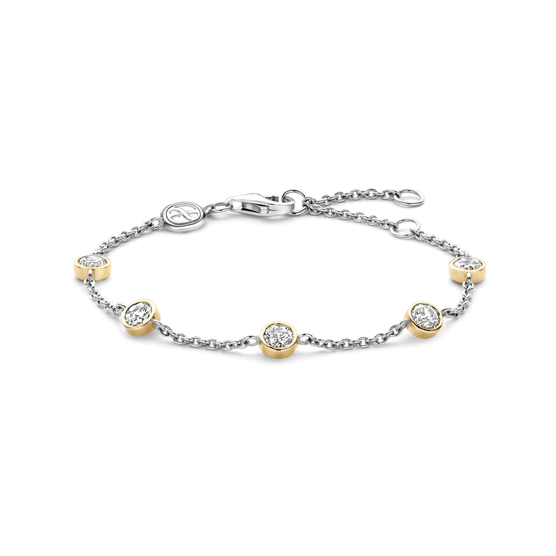 Milano Delicate Chain CZ Bracelet - Gold/Silver - 2756ZY