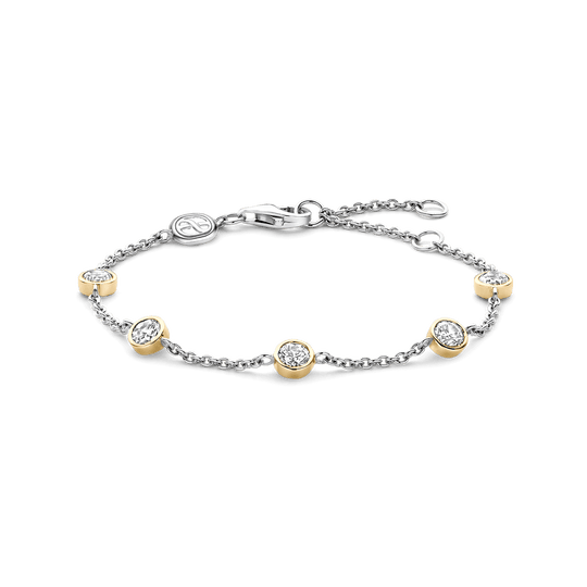 Milano Delicate Chain CZ Bracelet - Gold/Silver - 2756ZY