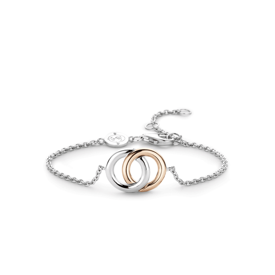 Milano Entwined Circles Bracelet - Silver/Rose Gold - 2790SR