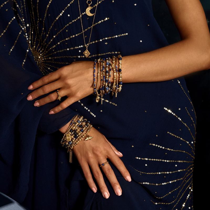 Celebrate Sodalite Set Of 2 Bracelets - Gold - GBSET33711092