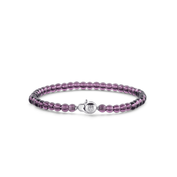 Milano Purple Bead Bracelet - Silver - 2908PU