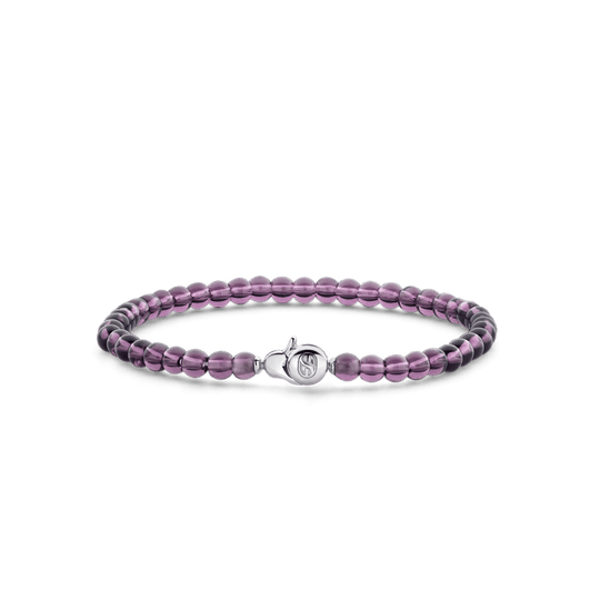 Milano Purple Bead Bracelet - Silver - 2908PU