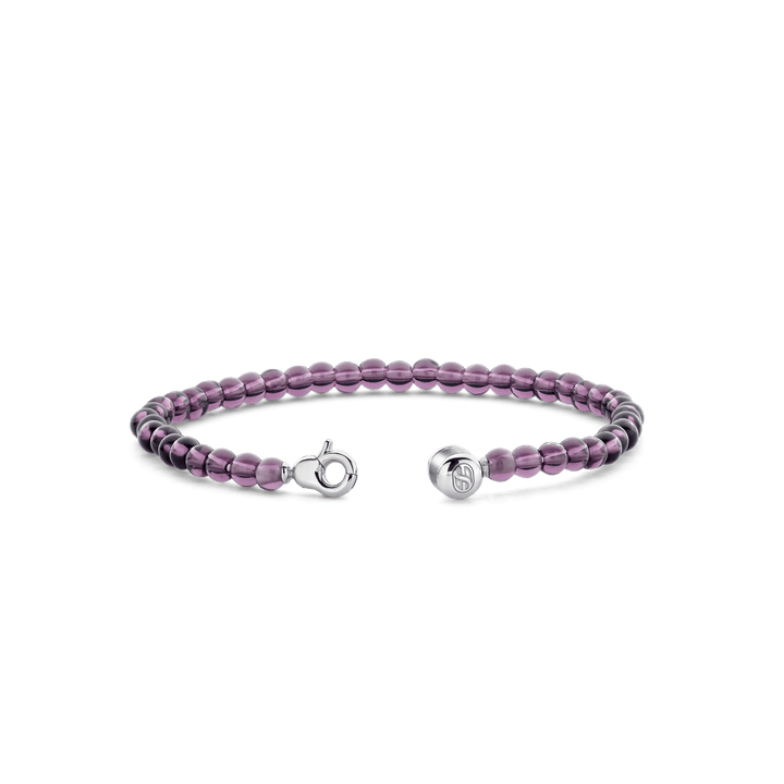Milano Purple Bead Bracelet - Silver - 2908PU