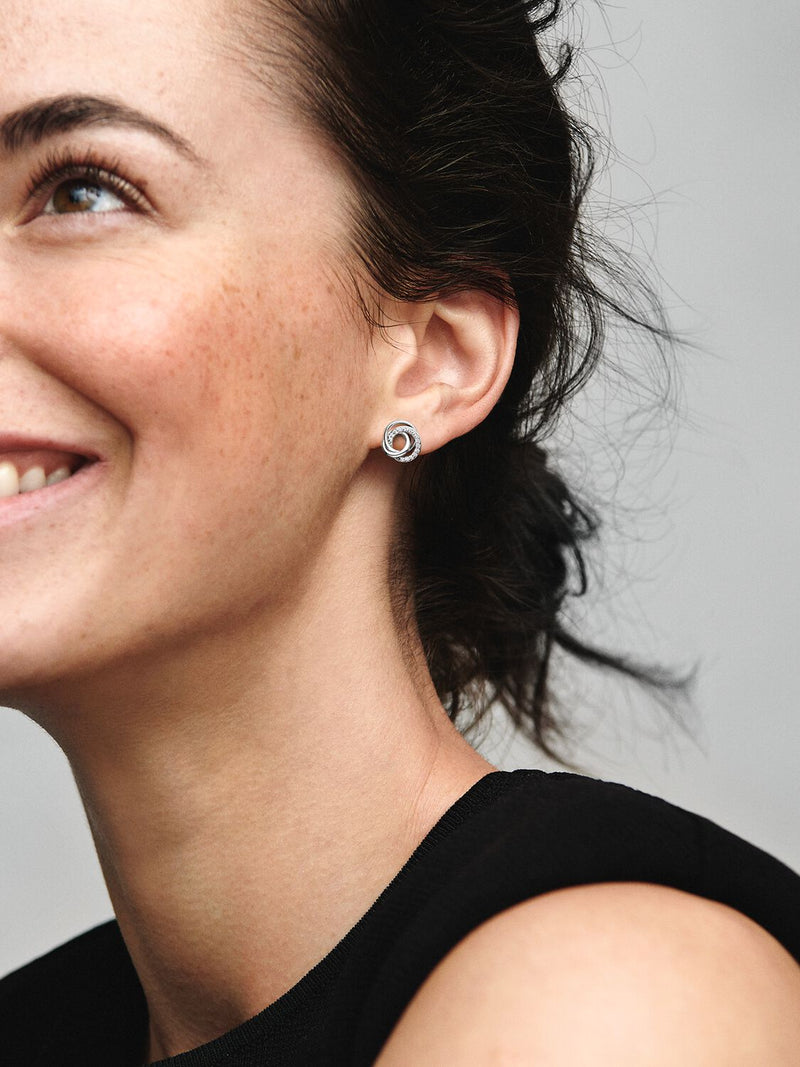 Family Always Encircled Stud Earrings - Sterling Silver - 291076C01