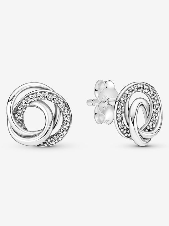 Family Always Encircled Stud Earrings - Sterling Silver - 291076C01