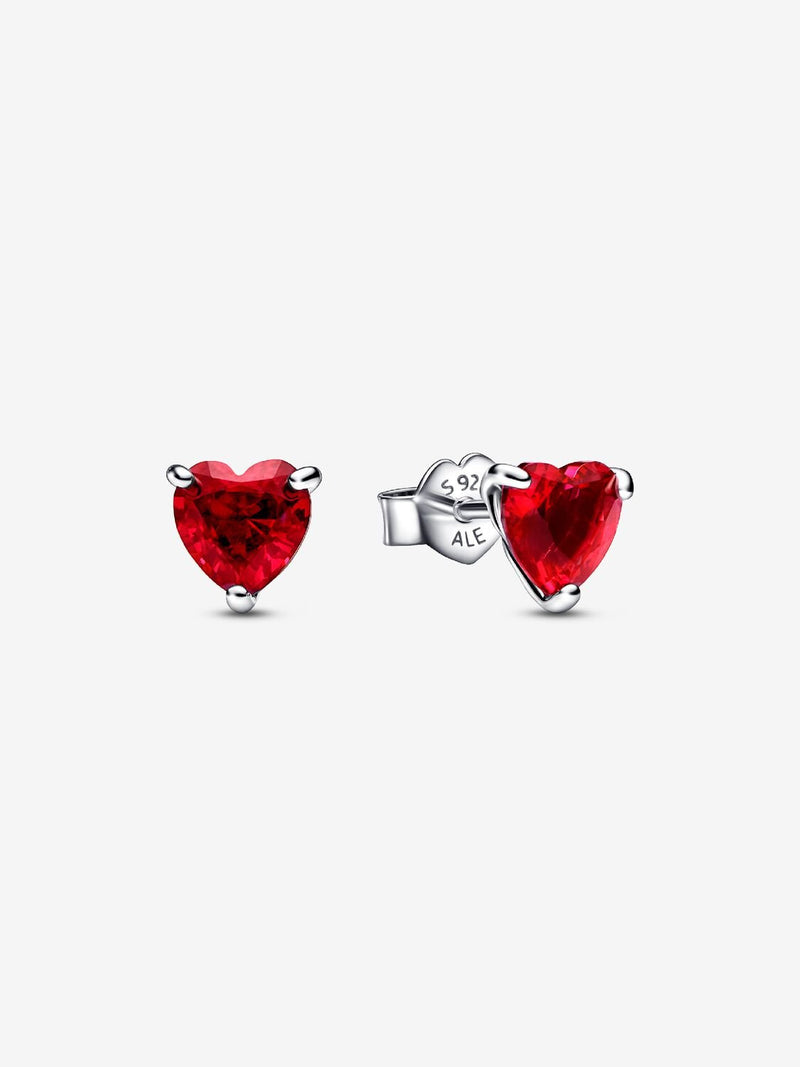 Red Heart Stud Earrings - Sterling Silver - 292549C01