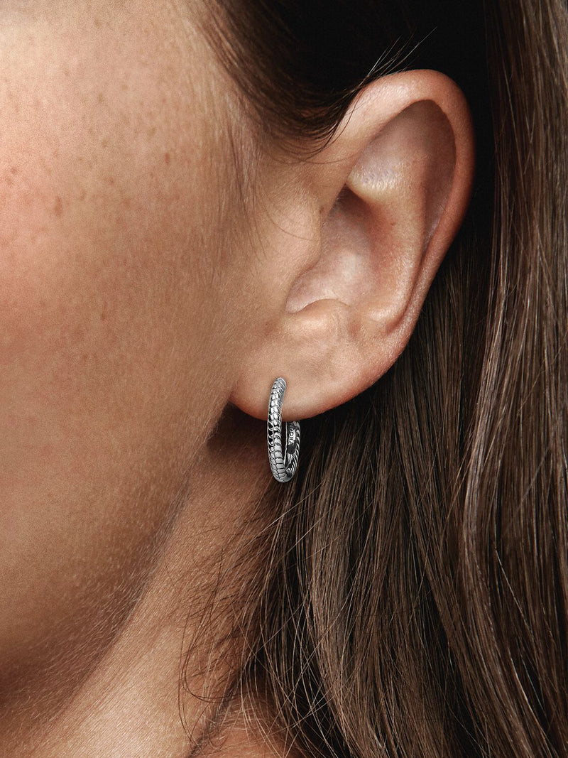 Pandora Moments Small Charm Hoop Earrings - Sterling Silver - 292728C00