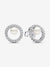 Treated Freshwater Cultured Pearl & Pavé Halo Stud Earrings - Sterling Silver - 293154C01