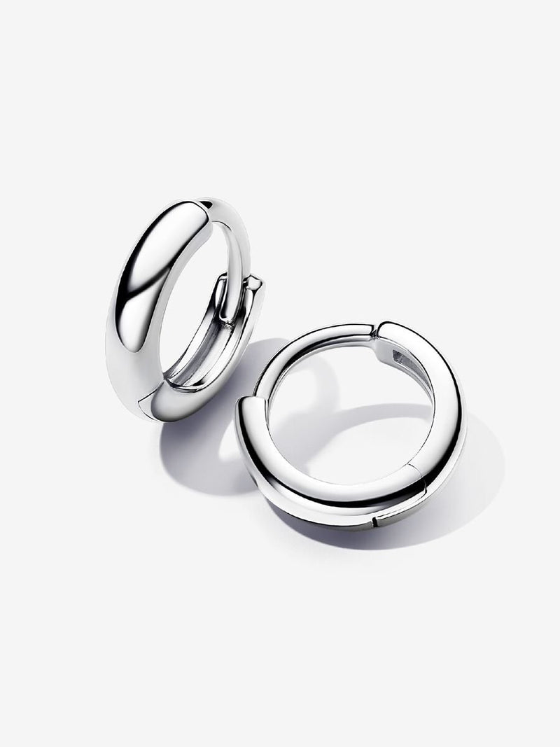 Round Huggie Hoop Earrings - Sterling silver - 293286C00