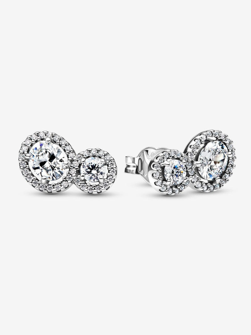 Embracing Halo Stud Earrings - Sterling Silver - 293774C01