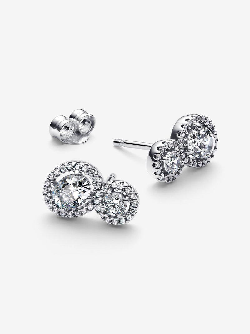 Embracing Halo Stud Earrings - Sterling Silver - 293774C01