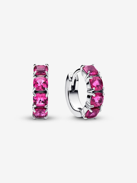 Pink Hoop Earrings - Sterling Silver - 293851C02