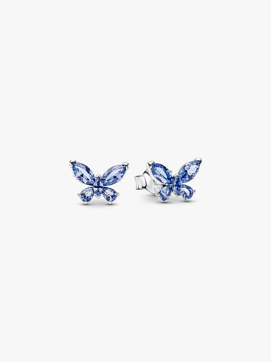 Butterfly Stud Earrings, Blue - Sterling Silver - 294230C01