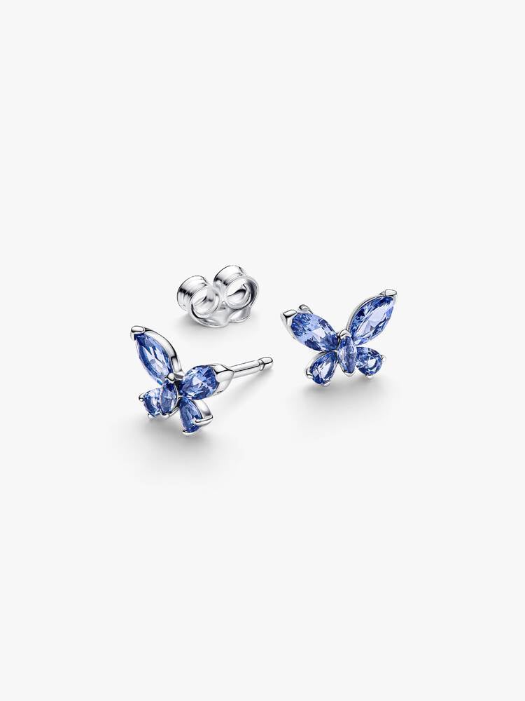 Butterfly Stud Earrings, Blue - Sterling Silver - 294230C01