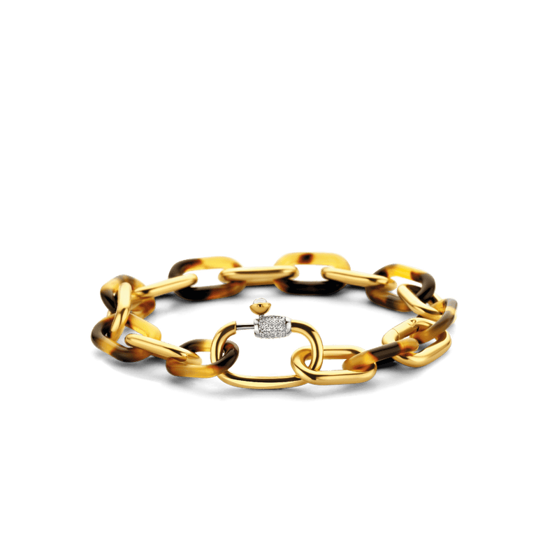 Milano Leopard Print Link Bracelet - Gold - 2947TU