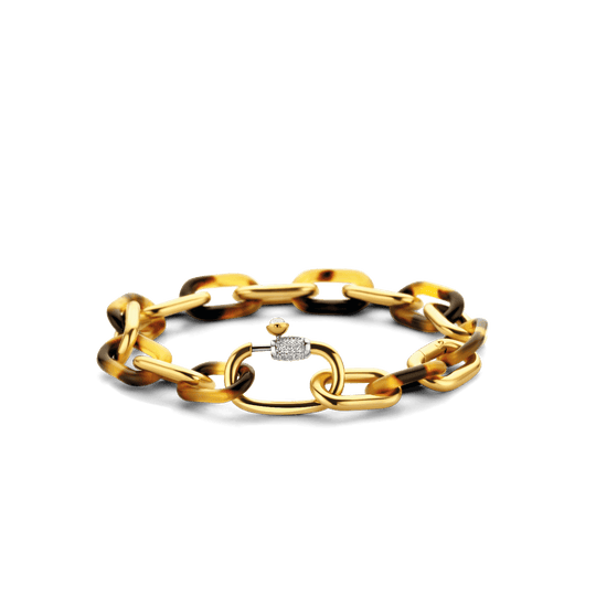 Milano Leopard Print Link Bracelet - Gold - 2947TU