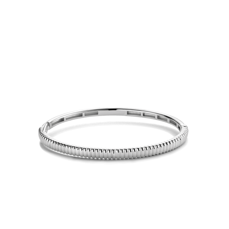 Milano Slim Ribbed Bracelet - Silver - 2956SI