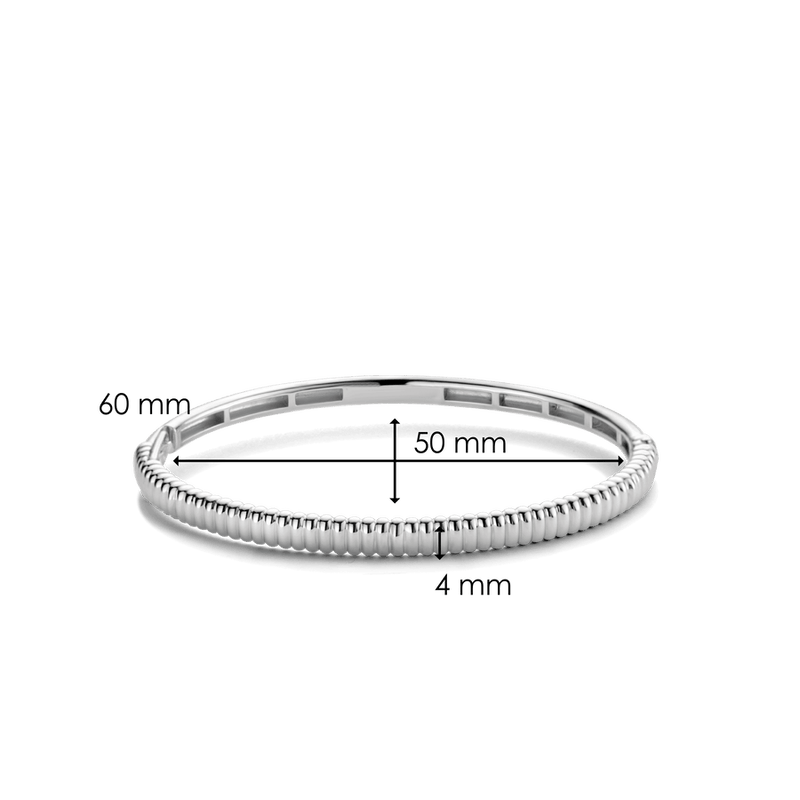 Milano Slim Ribbed Bracelet - Silver - 2956SI
