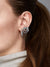 Pavé Heart Hoop Earrings - Sterling Silver - 296317CZ