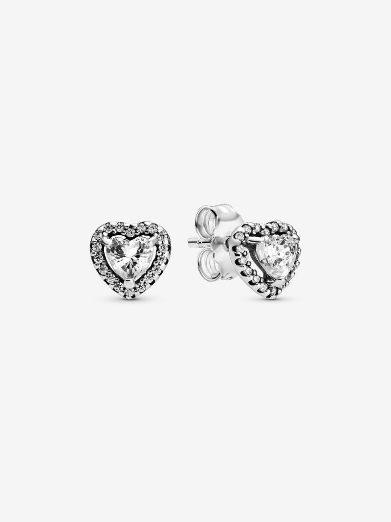 Elevated Heart Stud Earrings - Sterling Silver - 298427C01
